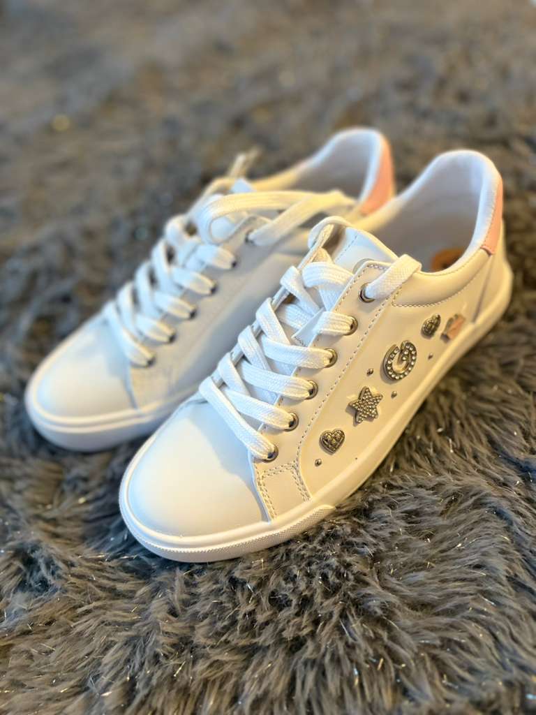 Tenis los Angeles blancos, rosa #4