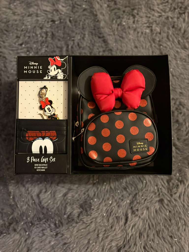 Set de mochila llavero y tarjetero Minnie Mouse
