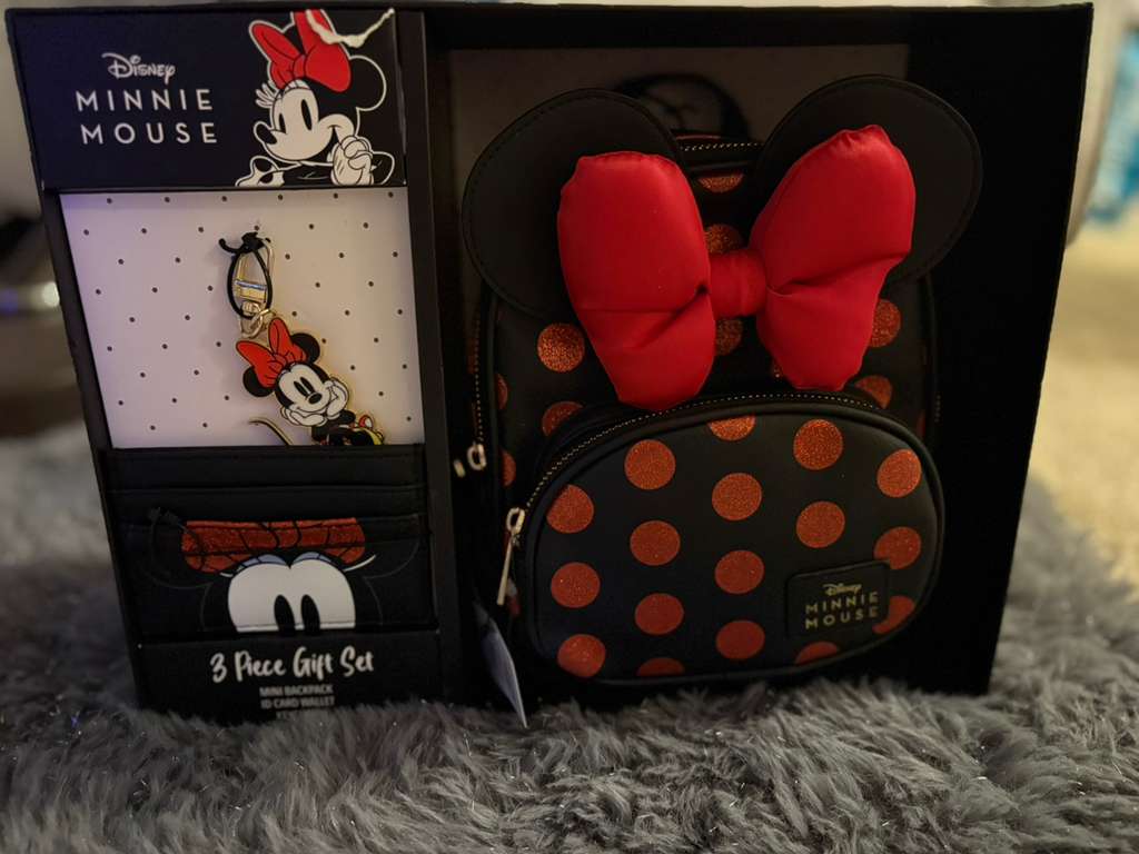Set de mochila llavero y tarjetero Minnie Mouse